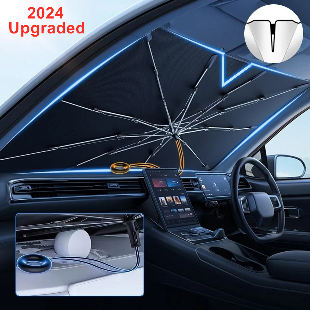 Car Sunshade Windshield Umbrella Foldable - アンチUV折りたたみ式車のフロントガラス日焼け止め,日よけ,UVブロックと日焼け止め用,新品