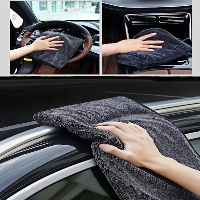 Microfiber Car Drying Towel Super Absorbent - 1300GSMツイストループマイクロファイバー車用乾燥タオル、糸くずの出ない傷のない超吸収性クリーニングクロス（車、家庭、オフィス、ペット用）