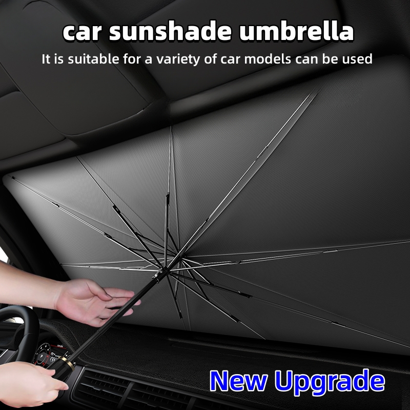 Car Sunshade Windshield Umbrella Foldable - 車のフロントガラス用サンシェード傘、折りたたみ式、断熱、夏用UVカット、携帯用、車内冷却アクセサリー