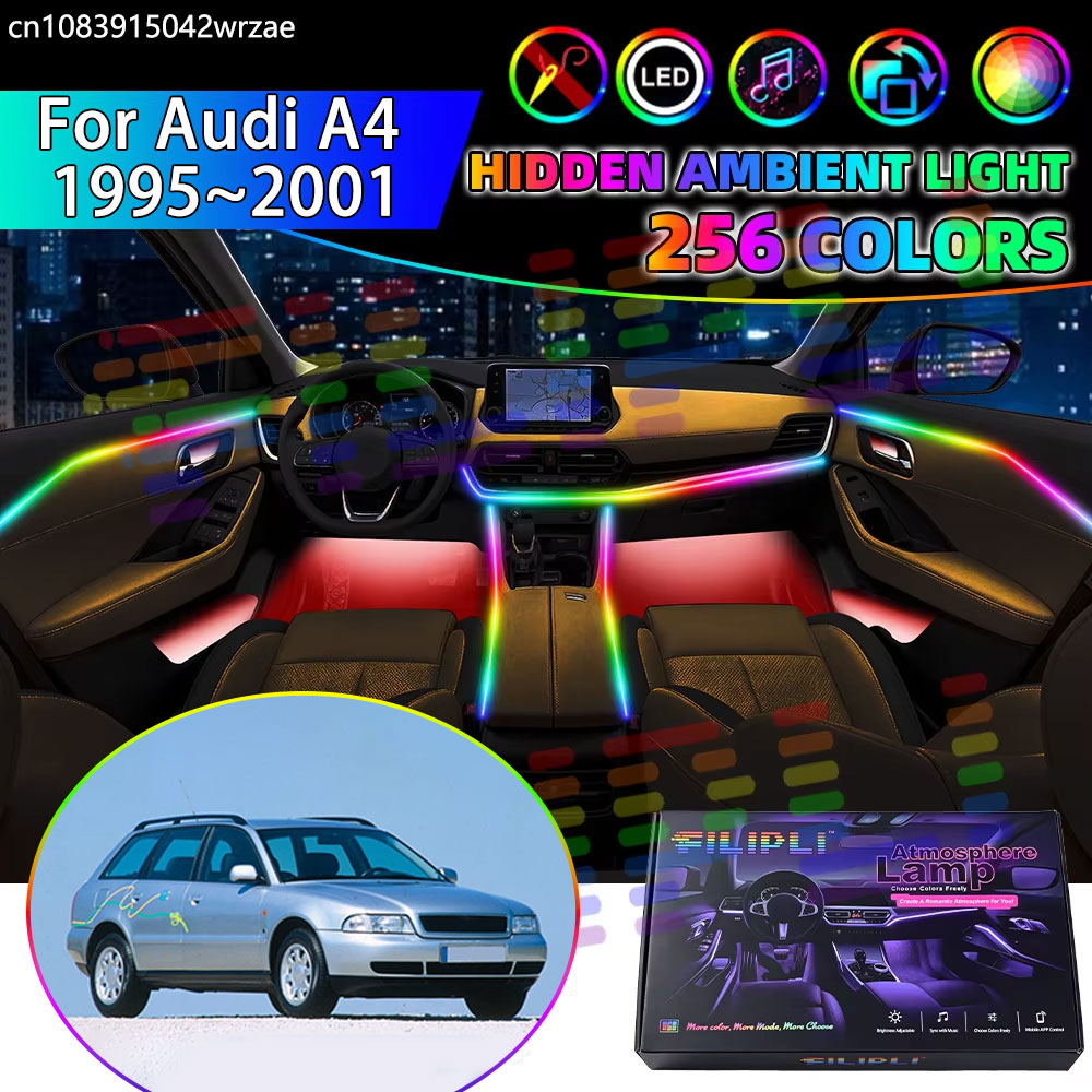 Led Ambient Interior Car Lights App Control - アウディA4 1995～2001 8D B5 1996用 RGB車内アンビエントライトストリップ