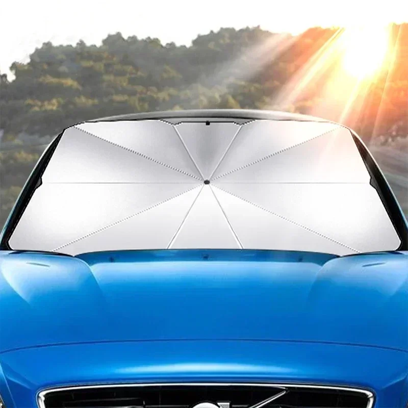 Car Sunshade Windshield Umbrella Foldable - 車のサンシェード折りたたみ式フロントガラス傘サンシェードカーテン車のフロントウィンドウパラソルサンプロテクターアクセサリーAmagi