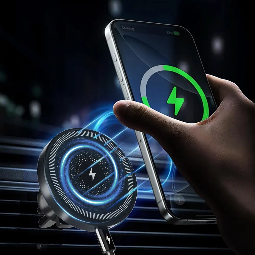 マグネット式ワイヤレス車載充電器 エアコン吹き出し口用スマホ - Magnetic Phone Holder For Car Vent のレビューと価格