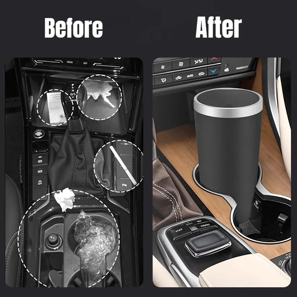 カップホルダー用 収納コンパクト 漏れ防止 ミニ車用ゴミ箱  - Waterproof Car Trash Can With Lid のレビューと価格