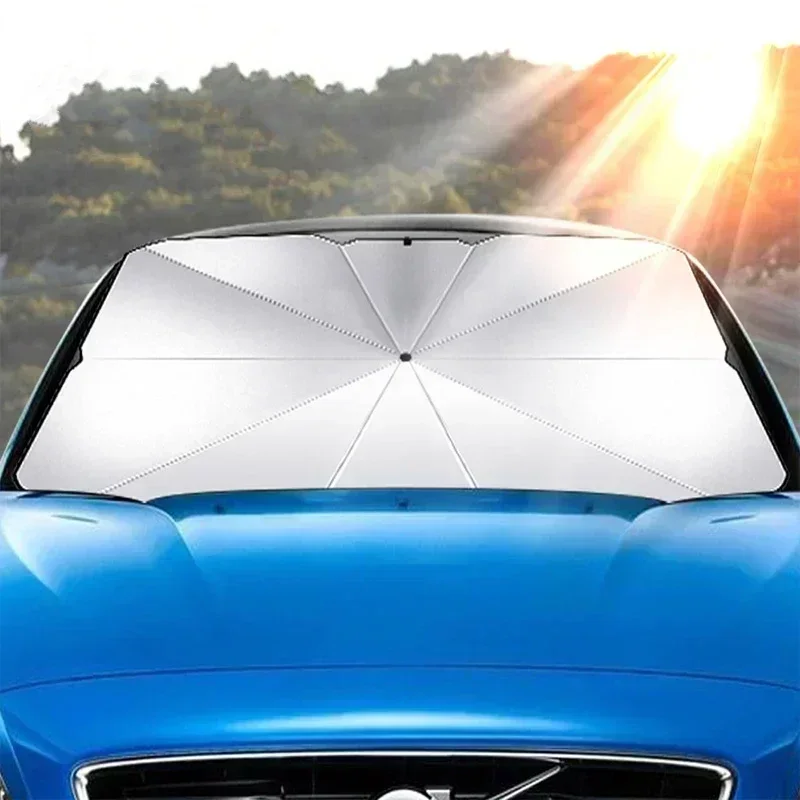 車用傘型サンシェード、フロントガラス用フロントカバー、折りた - Car Sunshade Windshield Umbrella Foldable のレビューと価格