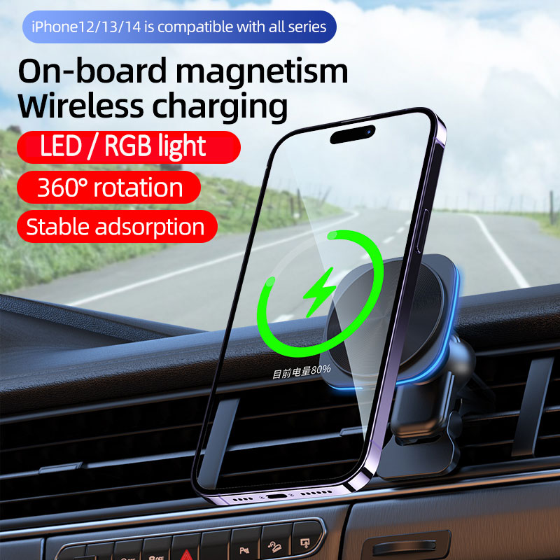 車載急速充電マグネット式ワイヤレス充電器 エアベント用スマホ - Magnetic Phone Holder For Car Vent のレビューと価格