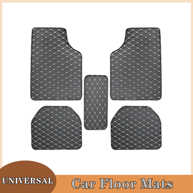 車のフロアマット 5 個ユニバーサル品質 PU レザー防水自 - Car Floor Mats Universal Waterproof Leather のレビューと価格