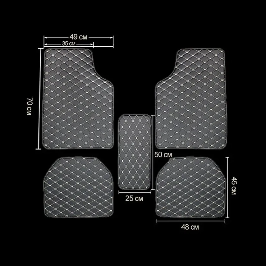 車のフロアマット 5 個ユニバーサル品質 PU レザー防水自 - Car Floor Mats Universal Waterproof Leather のレビューと価格