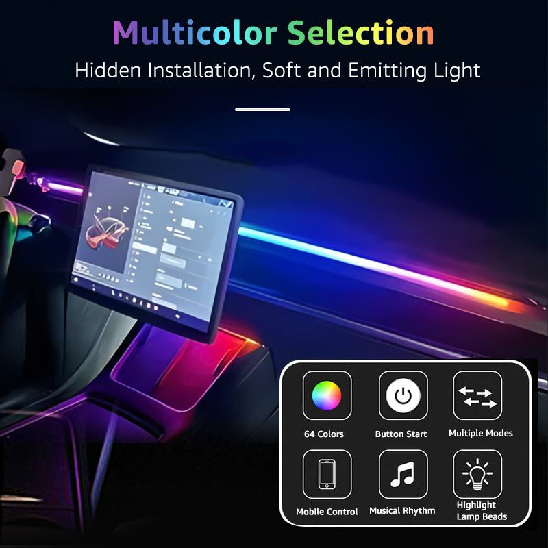 フロントガラス,車のアンビエントライト,ダッシュボード,フロ - Led Ambient Interior Car Lights App Control のレビューと価格