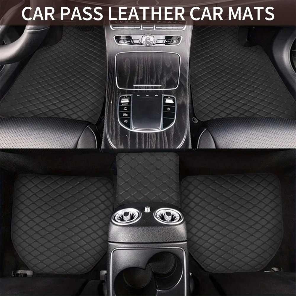 ユニバーサル5枚組レザーカーフロアマット防水滑り止めオートカ - Car Floor Mats Universal Waterproof Leather のレビューと価格