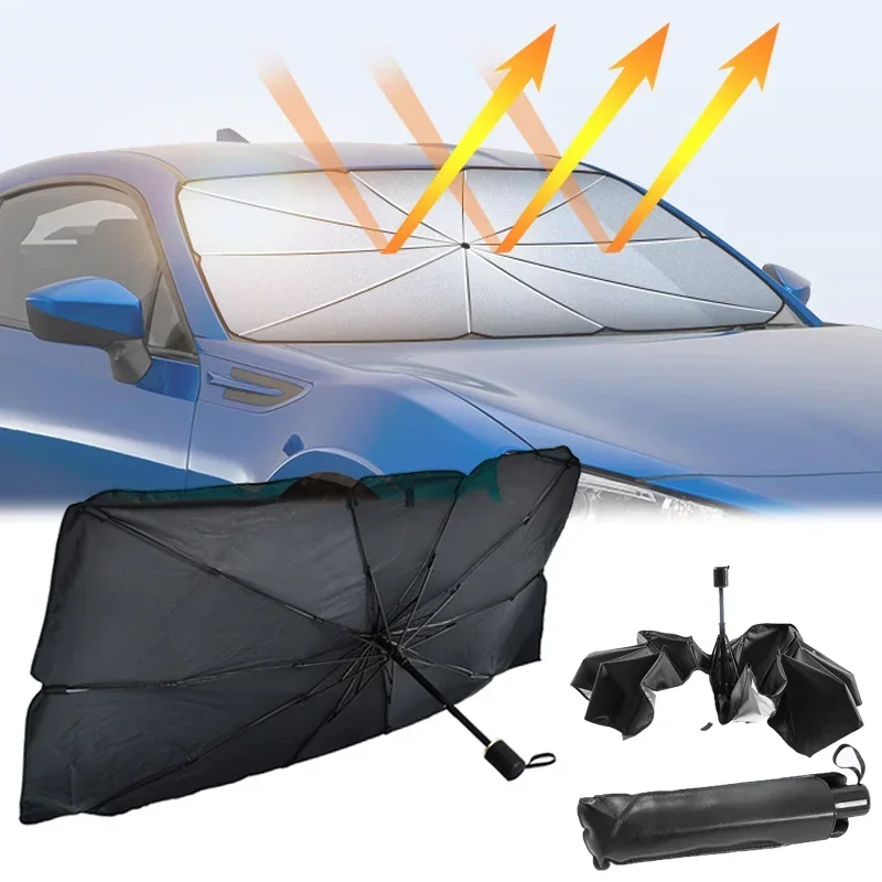 車用サンシェード、折りたたみ式傘型サンシェード/カバー（ほと - Car Sunshade Windshield Umbrella Foldable のレビューと価格