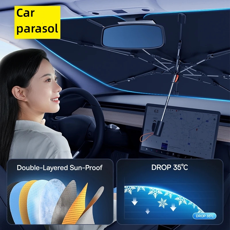 車のシート用の折りたたみ式サンシェード,フロントガラス,パラ - Car Sunshade Windshield Umbrella Foldable のレビューと価格