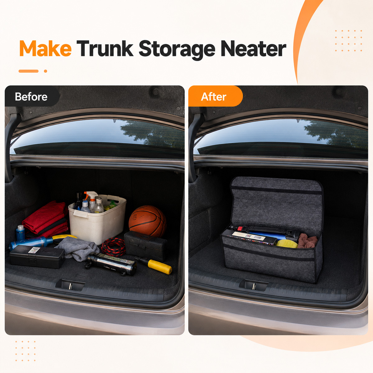 YONGRUN 折りたたみ式フェルト製車用収納ボックス 自動 - Car Trunk Organizer Foldable Storage Box のレビューと価格