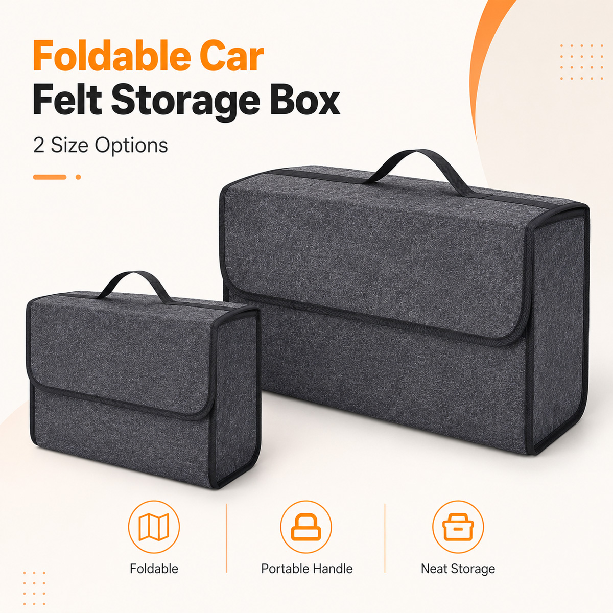YONGRUN 折りたたみ式フェルト製車用収納ボックス 自動 - Car Trunk Organizer Foldable Storage Box のレビューと価格