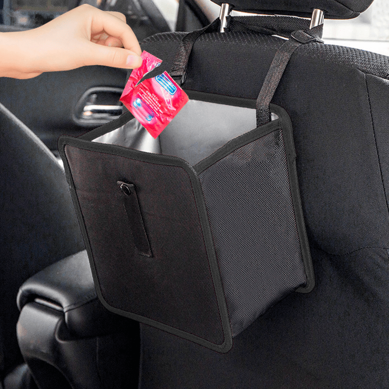 車のゴミ箱ポータブルゴミ箱折りたたみ式防水オーガナイザーハン - Waterproof Car Trash Can With Lid のレビューと価格