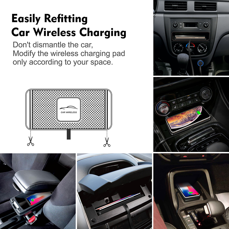 車載ワイヤレス充電マット シリコン製滑り止めパッド iPho - Wireless Car Charger Mount Fast Charging のレビューと価格