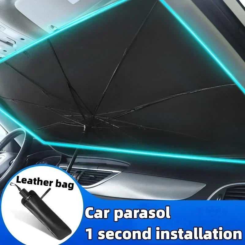 車用サンシェード、フロントガラス用傘型サンシェード、折りたた - Car Sunshade Windshield Umbrella Foldable のレビューと価格