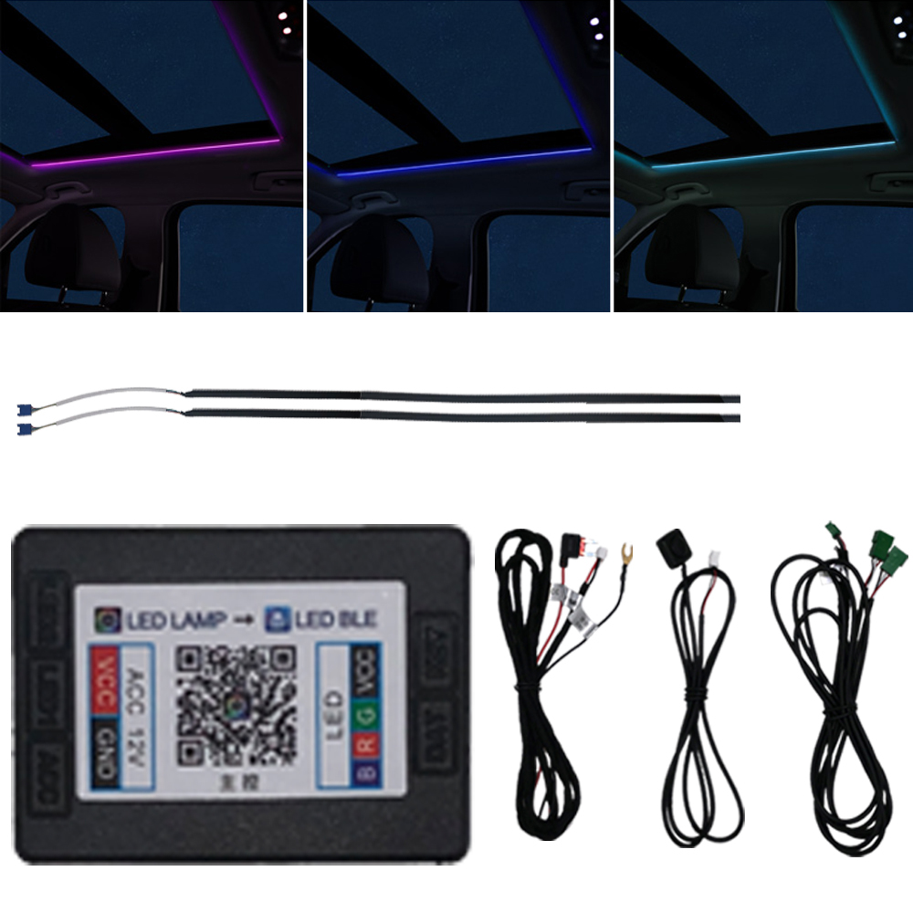 LEDライト用アクリルファイバー光,2個,110cm,アンビ - Led Ambient Interior Car Lights App Control のレビューと価格