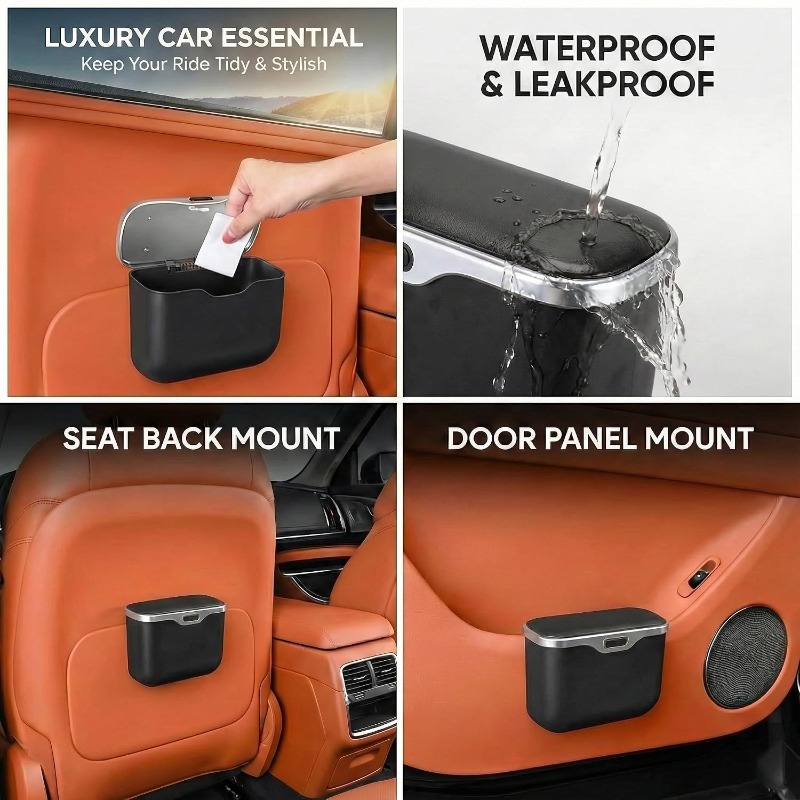 車用ゴミ箱 蓋付き 漏れ防止 吊り下げ式 車用ゴミ箱 防水  - Waterproof Car Trash Can With Lid のレビューと価格
