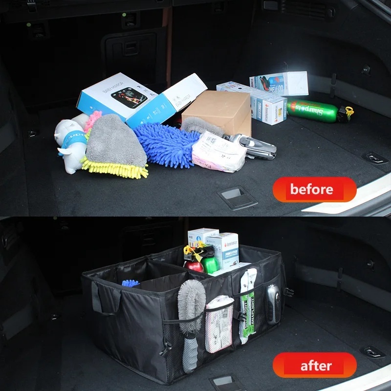 折りたたみ式大容量車用トランク収納ボックス、耐摩耗性多目的オ - Car Trunk Organizer Foldable Storage Box のレビューと価格