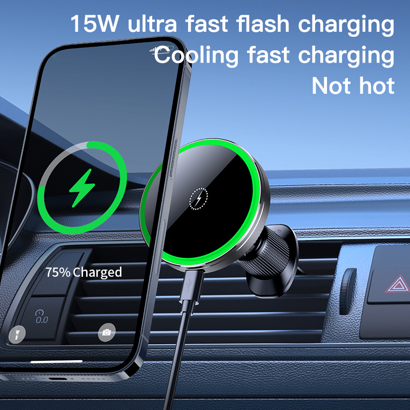 ファン冷却式車載マグネットブラケットワイヤレス充電器 QI1 - Wireless Car Charger Mount Fast Charging のレビューと価格