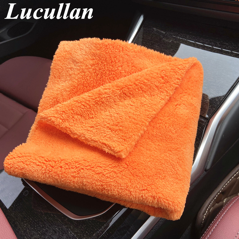 Lucullan 40 × 40 センチメートルオレンジ超厚 - Microfiber Car Drying Towel Super Absorbent のレビューと価格