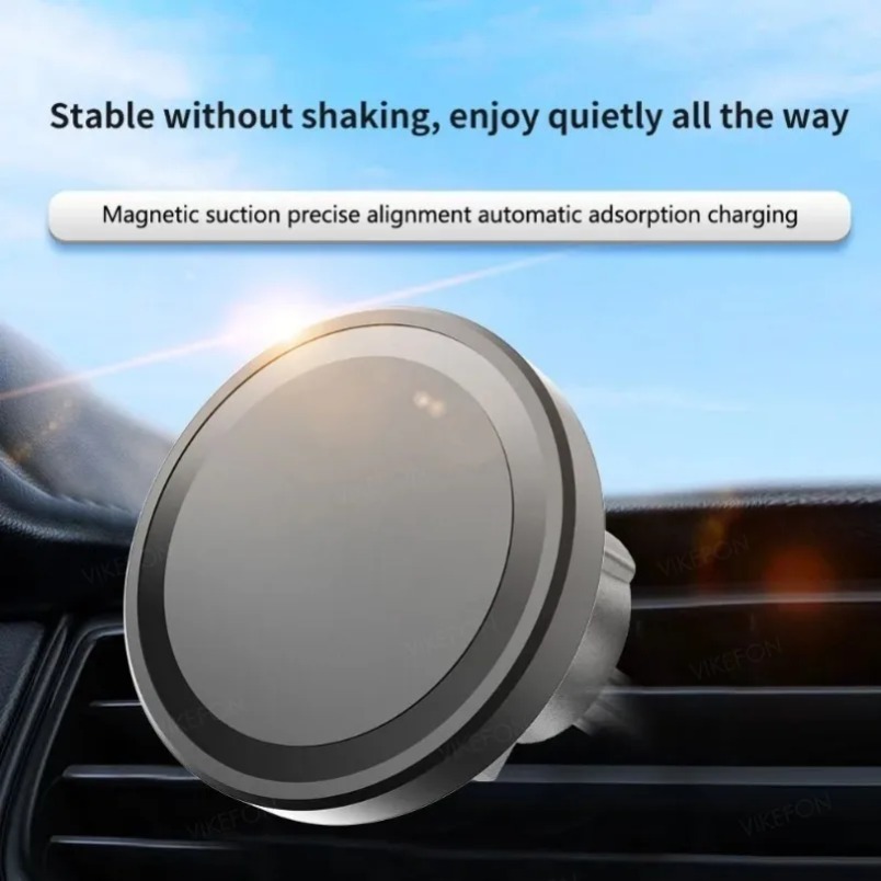 車載15Wマグネット式ワイヤレス充電器 エアコン吹き出し口用 - Magnetic Phone Holder For Car Vent のレビューと価格