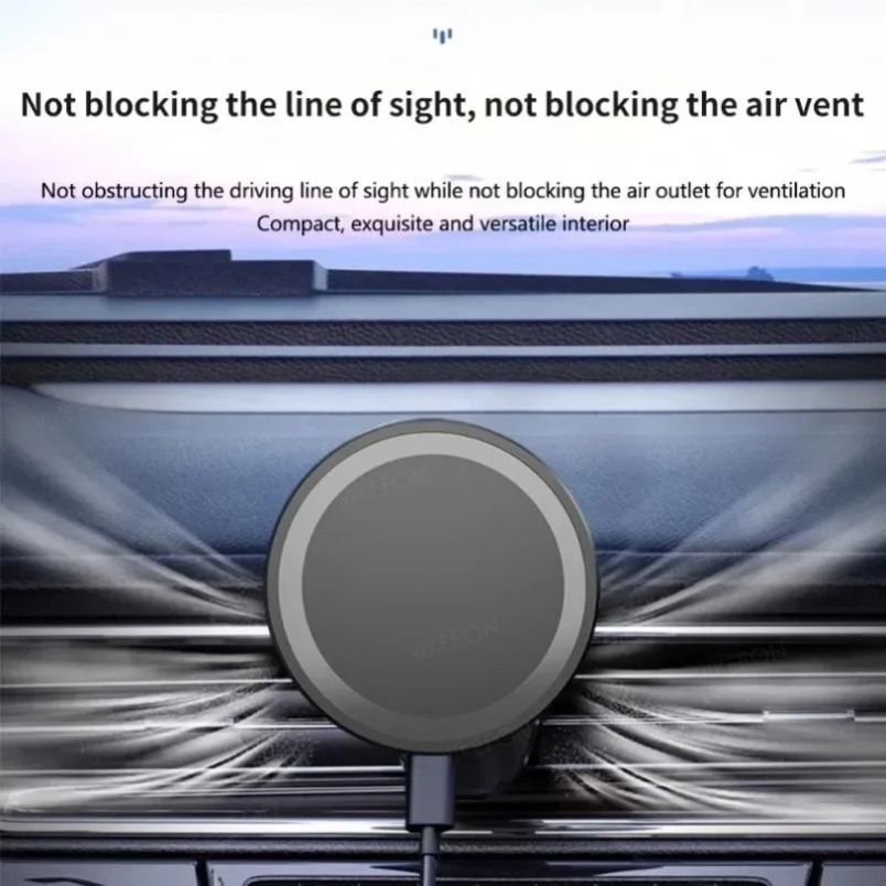 車載15Wマグネット式ワイヤレス充電器 エアコン吹き出し口用 - Magnetic Phone Holder For Car Vent のレビューと価格